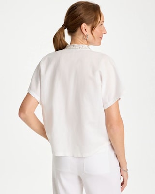Linen Embellished Popover Top click to view larger image.