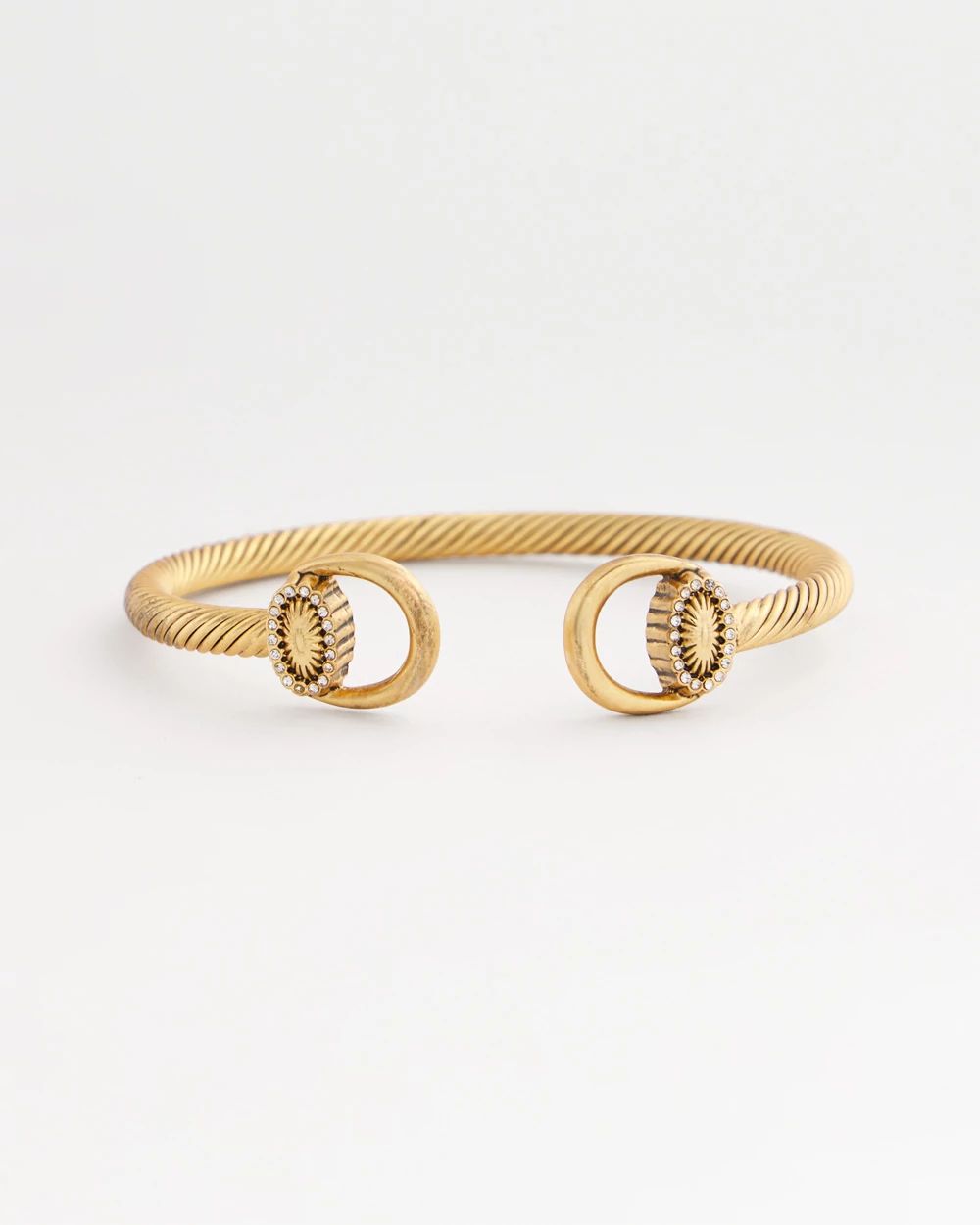 Equestrian Horsebit Goldtone Cuff Bracelet click to view larger image.