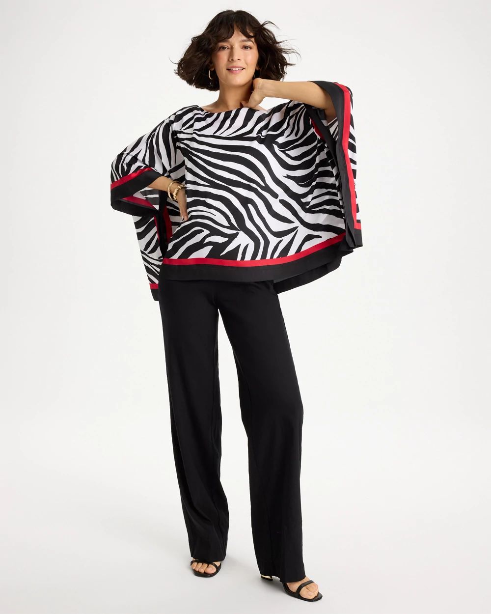 Woven Animal Print Poncho