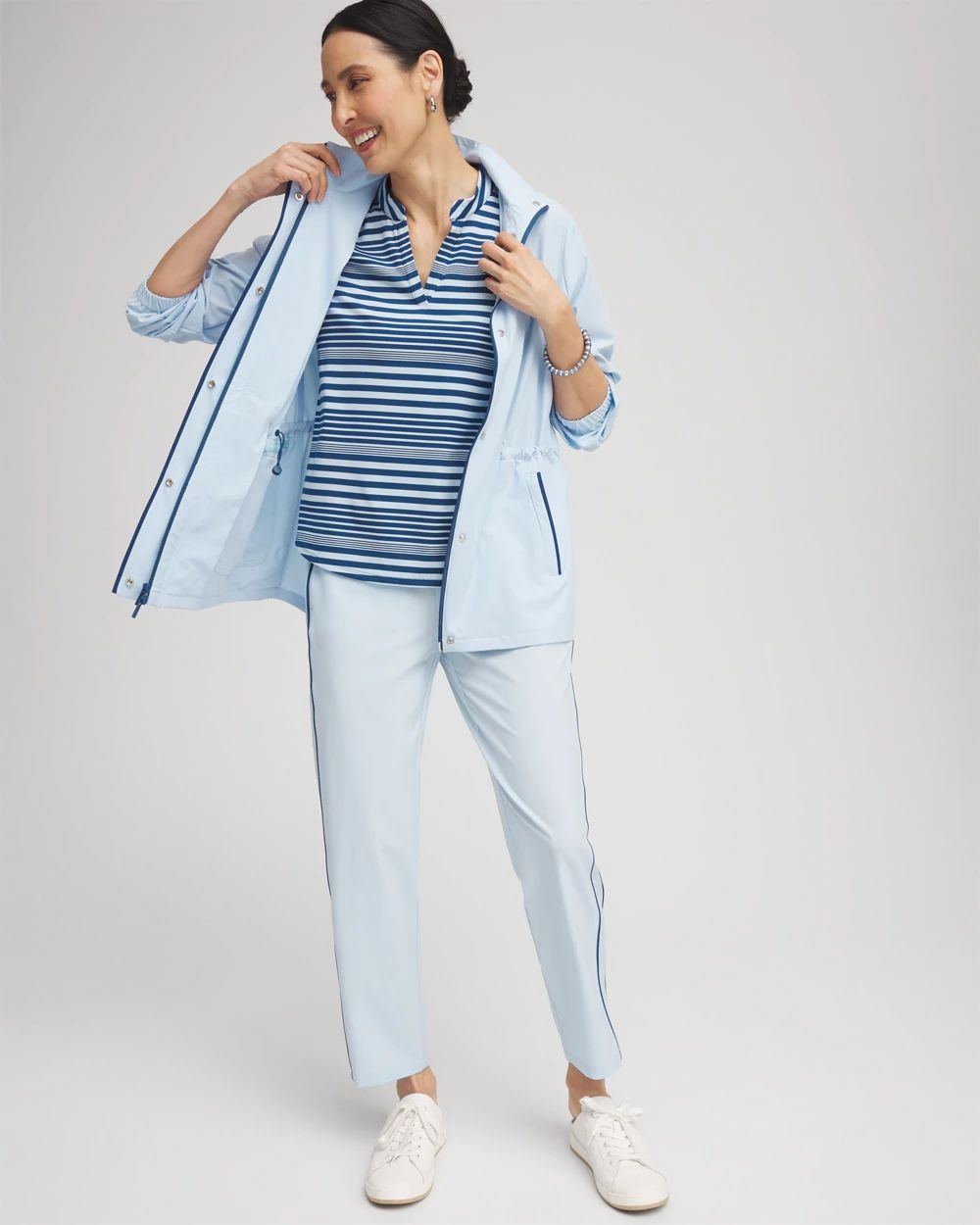 Zenergy® UPF Striped Polo click to view larger image.
