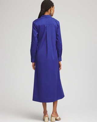 Wrap Belt Poplin Midi Shirtdress click to view larger image.