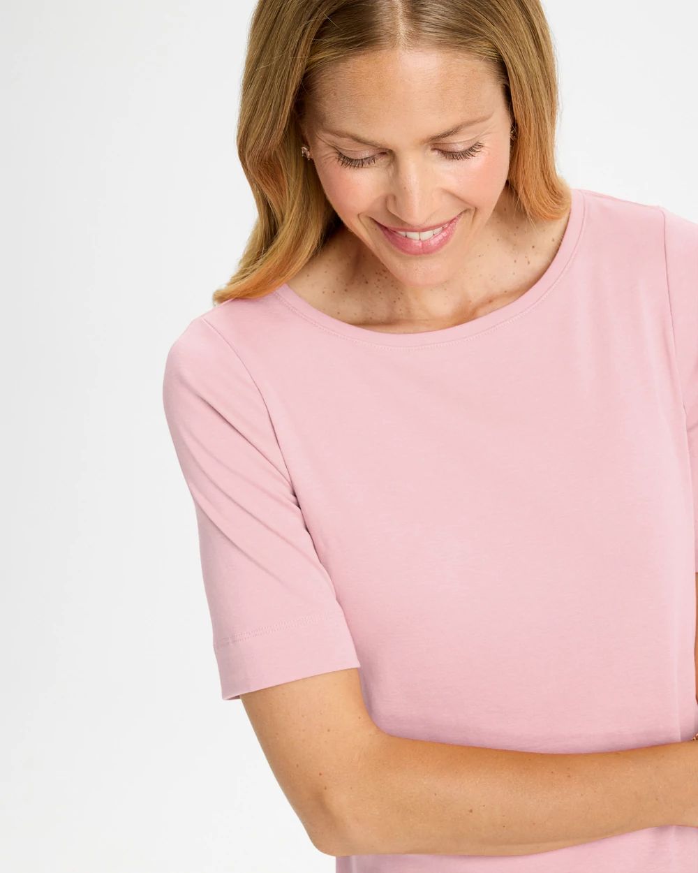 Pima Elbow Sleeve Tee click to view larger image.
