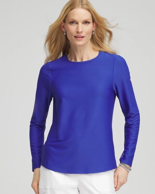 Zenergy® UPF Crew Neck Mesh-Inset Pullover