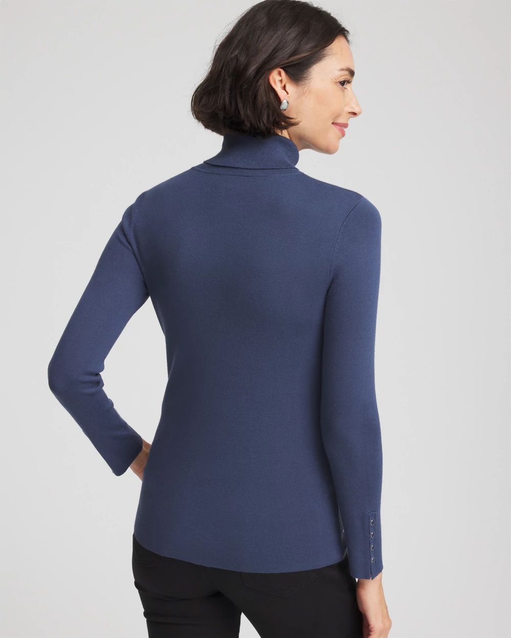 Ella Button Cuff Turtleneck Sweater click to view larger image.