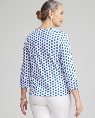 Ikat 3/4 Sleeve Button Tee