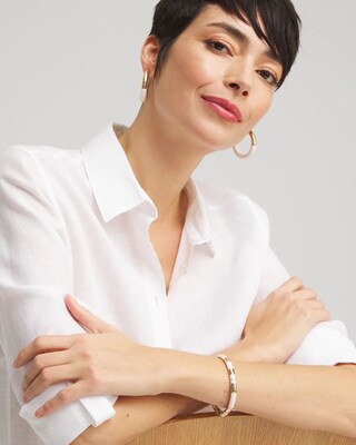 White Colorblock Stretch Bracelet
