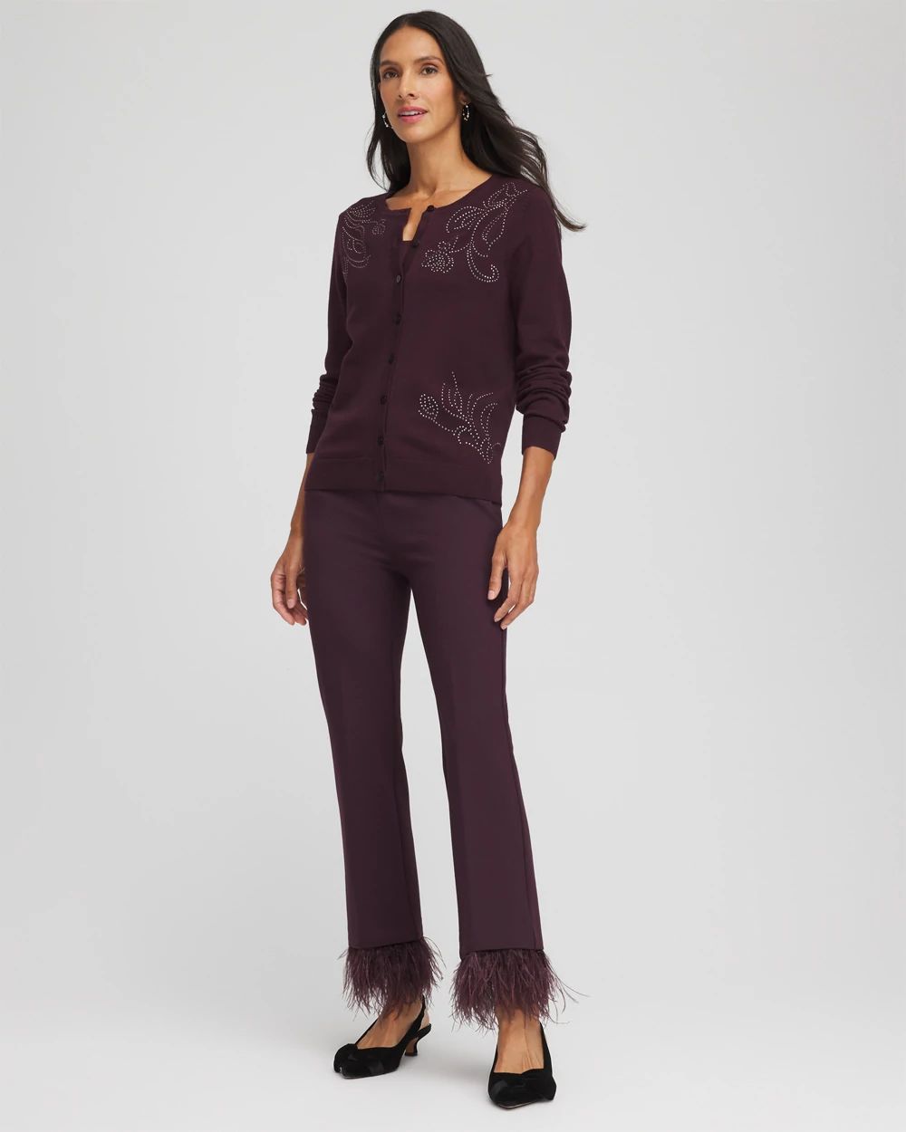 Ella Embellished Crewneck Cardigan
