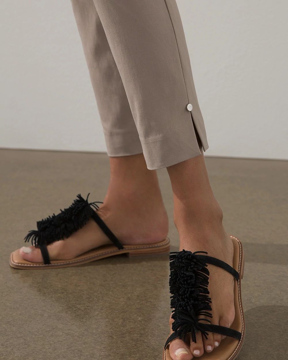 Brigitte Rivet Hem Slim Ankle Pants