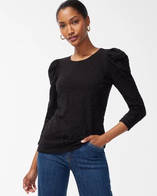 3/4 Sleeve Embroidered Tee