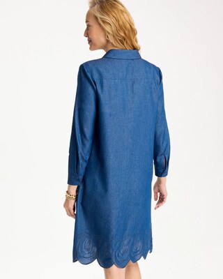 Denim Embroidered Dress click to view larger image.