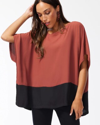 Colorblock Poncho