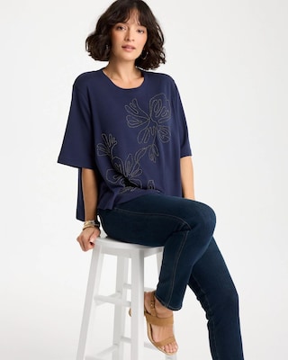 Caviar Beaded Cotton Tee click to view larger image.