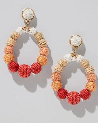 Warm Seed Bead Drop Earrings