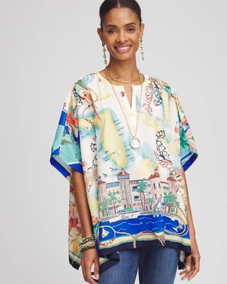 Sanibel Print Poncho