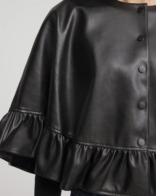 Faux Leather Ruffled Cape click to view larger image.