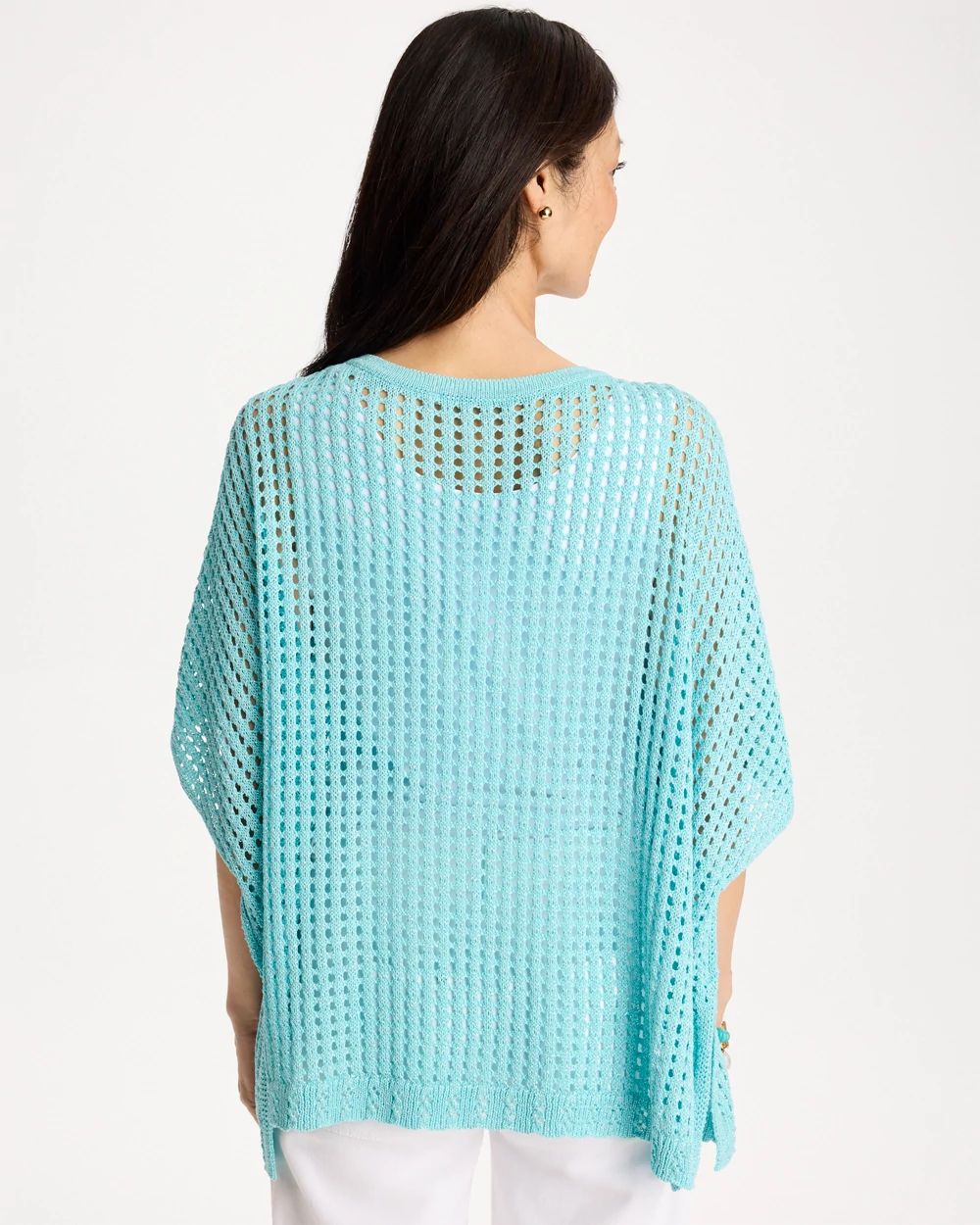 Open-Stitch Sweater Poncho