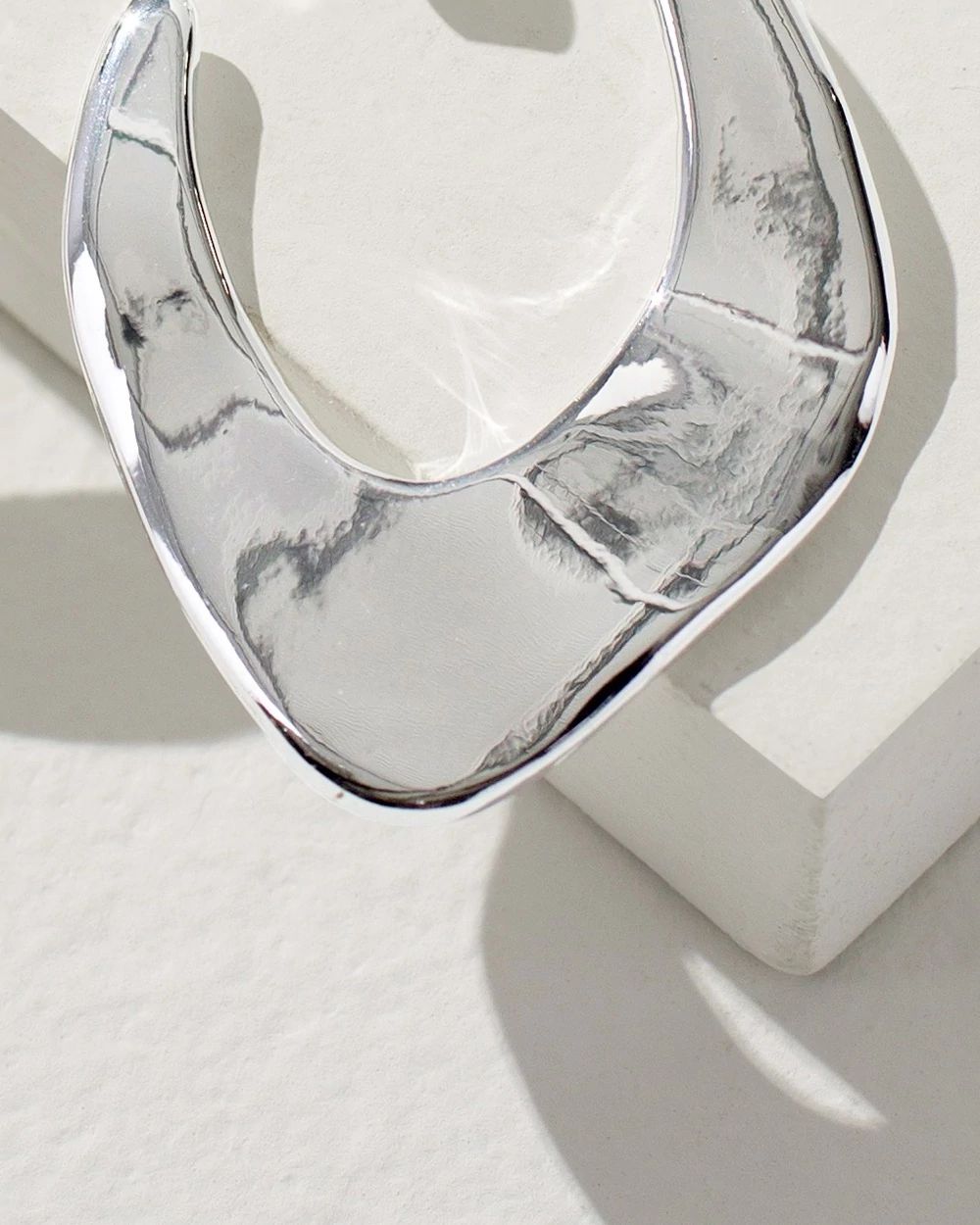 Silver Tone Front to Back Hoop Earrings