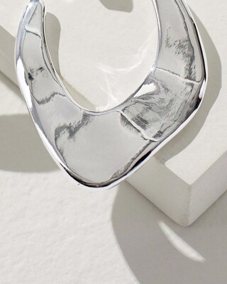 Silver Tone Front to Back Hoop Earrings