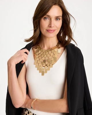 Chico's Originals Hammered Bib Necklace click to view larger image.
