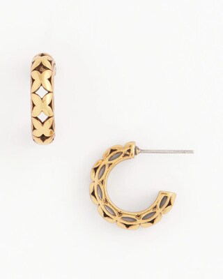 No Droop® Textured Gold Tone Hoop Earrings