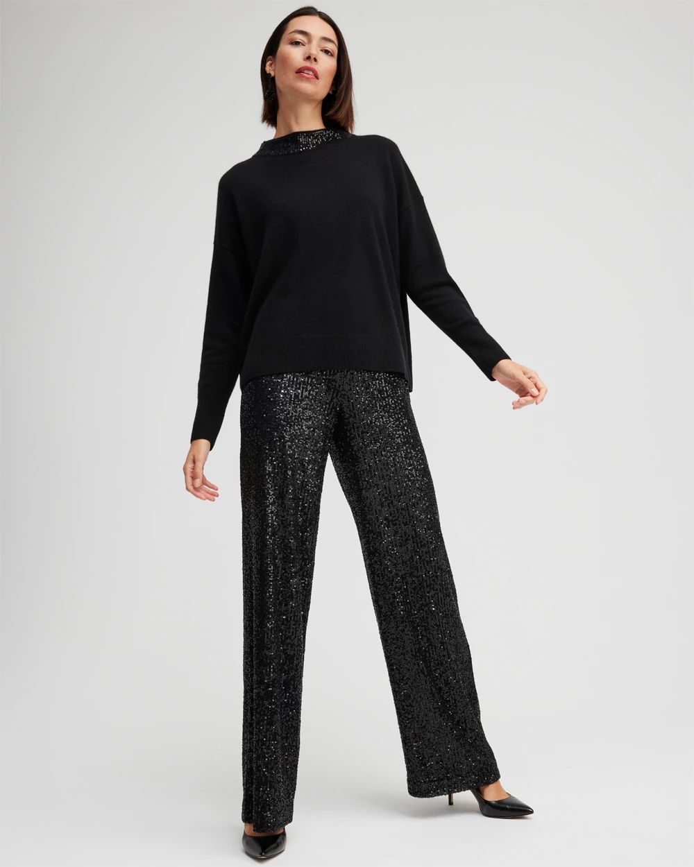 Black Label Cashmere Sequin Sweater