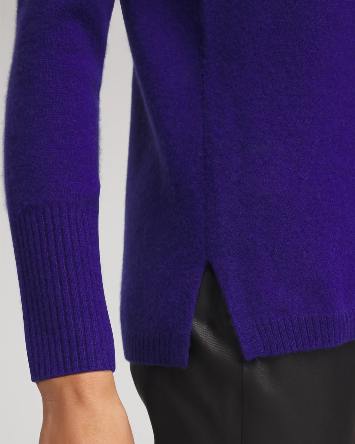 Chico's Cowlneck Cashmere Pullover Tunic In Cobalt In Blue