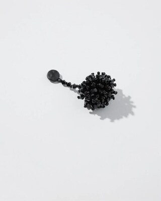 Beaded Pom Drop Earrings