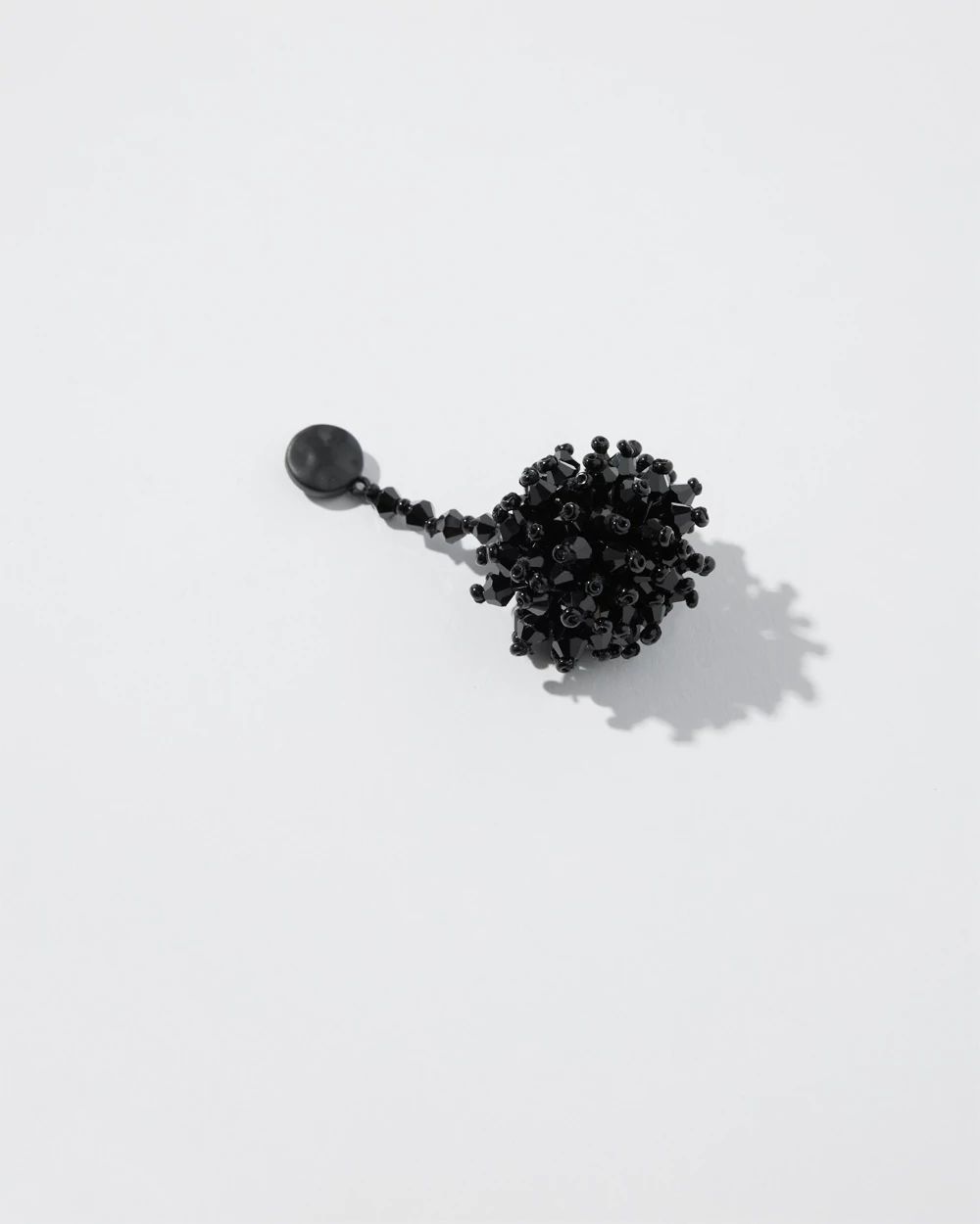 Beaded Pom Drop Earrings