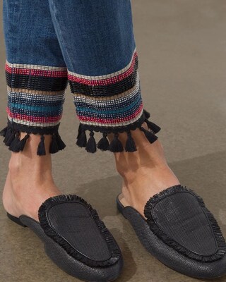 Beaded Tassel Pull-On Ankle Jeggings