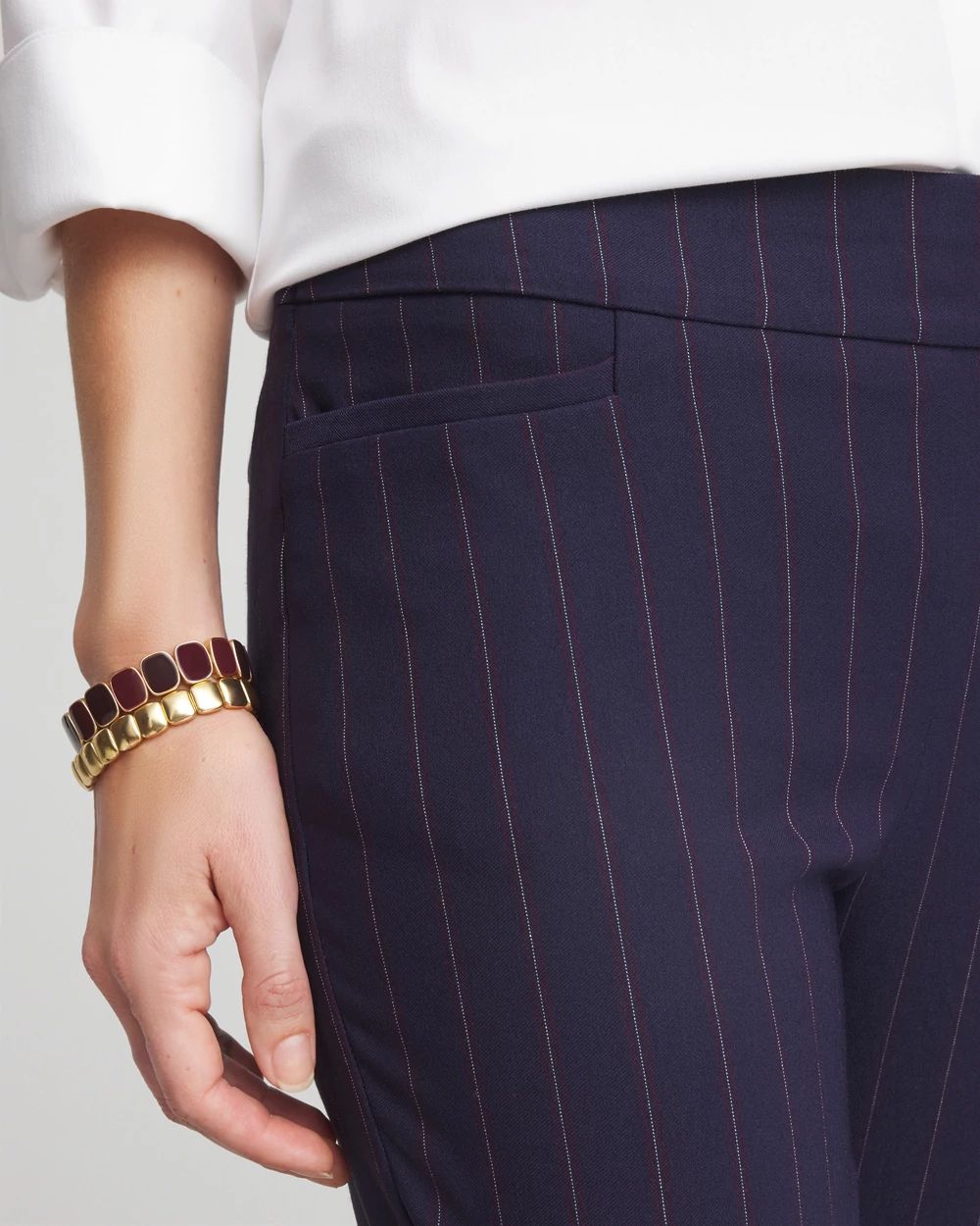 Shadow Stripe Brigitte™ Slim Pull-On Pants
