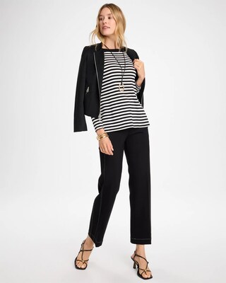 Striped Pima Cotton Boatneck Tee click to view larger image.