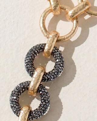 Black & Goldtone Link Y-Necklace