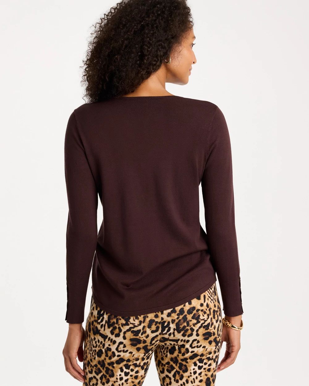 Ella V-Neck Pullover Sweater click to view larger image.