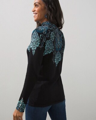 Paisley Mock Neck Sweater