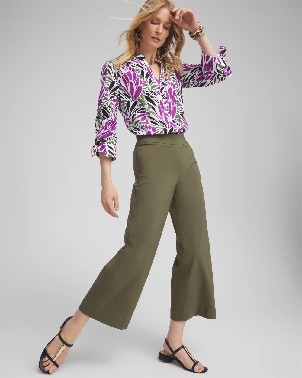 Brigitte Wide Leg Cropped Pants