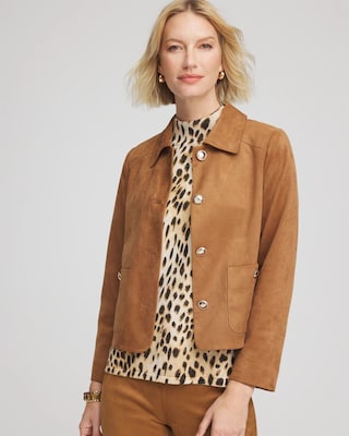 Suede Cropped Jacket click to view larger image.