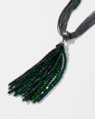 Green Tassel Necklace