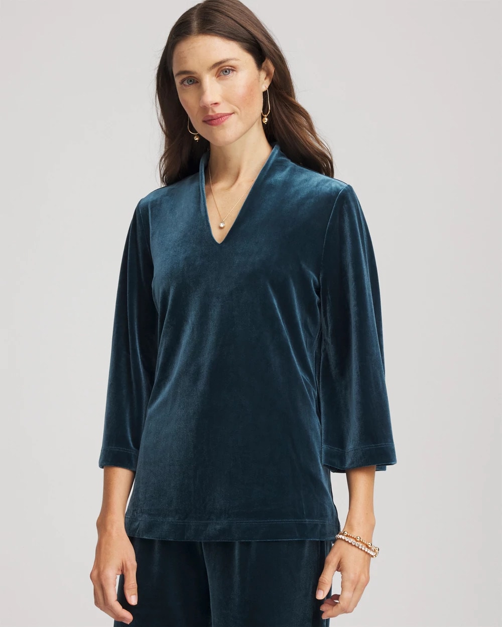 Travelers™ Velvet V-Neck Kimono Sleeve Top
