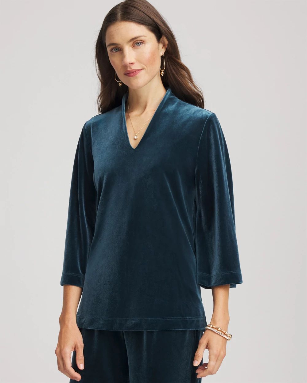 Travelers™ Velvet V-Neck Kimono Sleeve Top