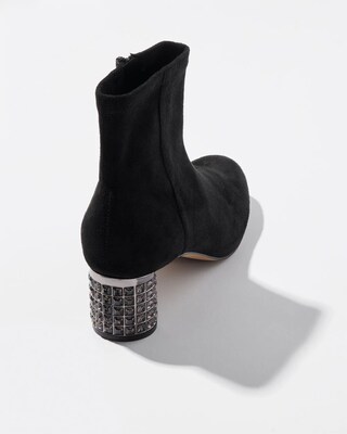 Vegan Suede Embellished Booties
