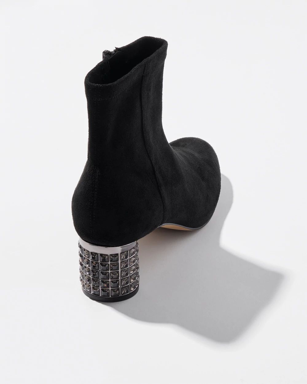 Vegan Suede Embellished Booties