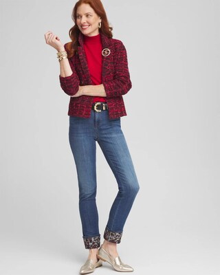So Slimming® Girlfriend Sequin Cuff Ankle Jeans click to view larger image.