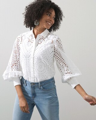 Eyelet Billow Sleeve Shirt