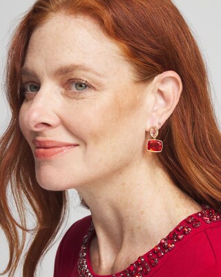 No Droop® Red Double Drop Earrings