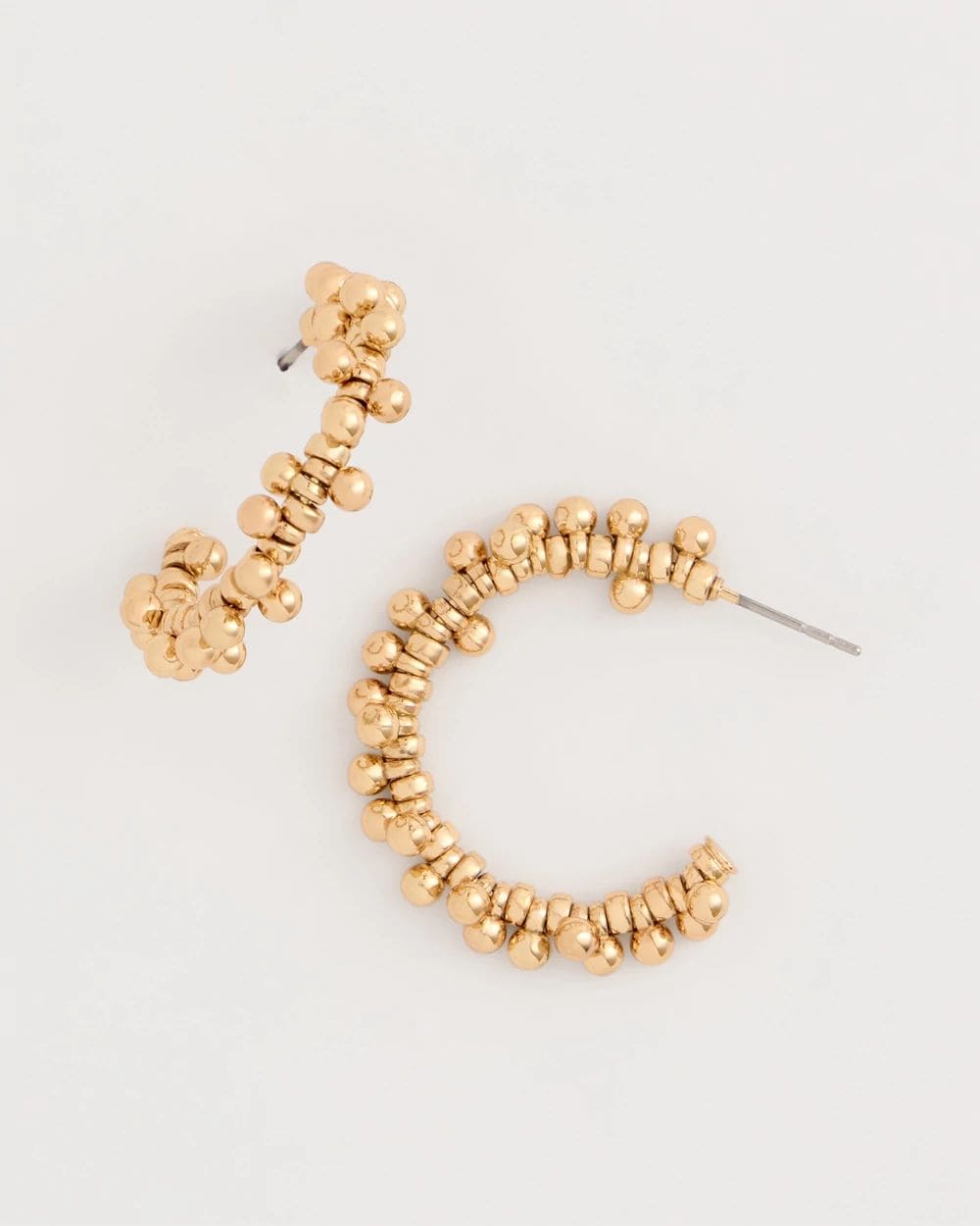 Golden Beaded Hoop Earrings