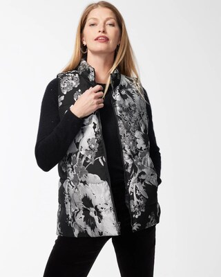 Applique Jacquard Puffer Vest