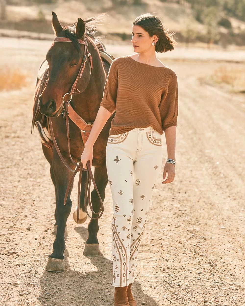 Embellished Girlfriend Skinny Ankle Jeans