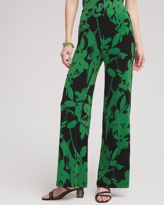 Petite Travelers™ Floral Wide Leg Pants