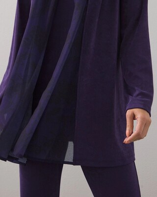 Travelers Floral Chiffon Trim Cardigan