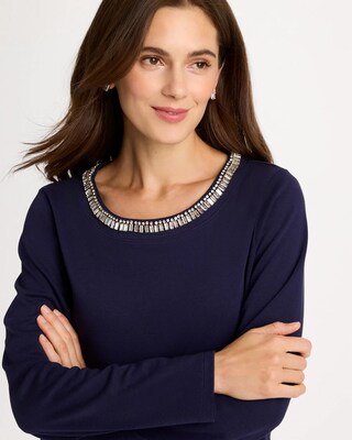Embellished Cotton Tee click to view larger image.